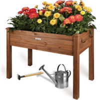needs&wants® Carré Potager en Bois, lit de Jardin surélevé, jardinière en Bois rectangulaire pour Jardin Balcon extérieur, 100 x 50 x 75 cm, Brun Marron