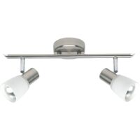 BRILLIANT lampe Luca spot tube 2 lames fer / chrome / blanc 2x R50, E14, 40W, adapté aux lampes à réflecteur (non incluses) Échelle A ++ à E Têtes pivotantes