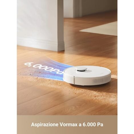 DREAME D10 Plus Gen 2 Robot Aspirapolvere Lavapavimenti con Svuotamento Automatico Polvere, Navigazione LiDAR Rilevamento Ostacoli, Aspirazione 6000Pa Tappeti Peli Animali, Autonomia 285min