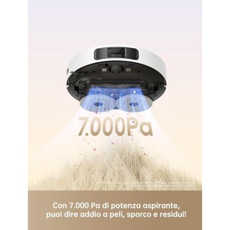 DREAME L10s Plus Robot aspirapolvere e lavapavimenti con svuotamento automatico, contiene fino a 90 giorni di polvere, aspirazione da 7000 Pa, pulizia DuoScrub™, sollevamento automatico dei moci