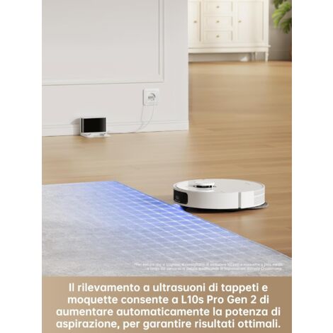 DREAME L10s Pro Gen 2 Robot aspirapolvere e lavapavimenti, aspirazione da 7000 Pa, lavaggio DuoScrub™, sollevamento automatico dei moci, rilevamento a ultrasuoni di tappeti e moquette,app Dreamhome
