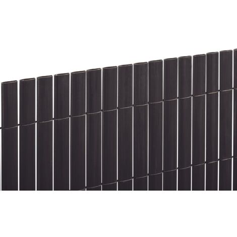 Nortene – Canisse PVC double face 1 x 3 m – Résistance UV et intempéries – Couleur anthracite – Tiges de 20 mm pour occultation élevée (1/2)