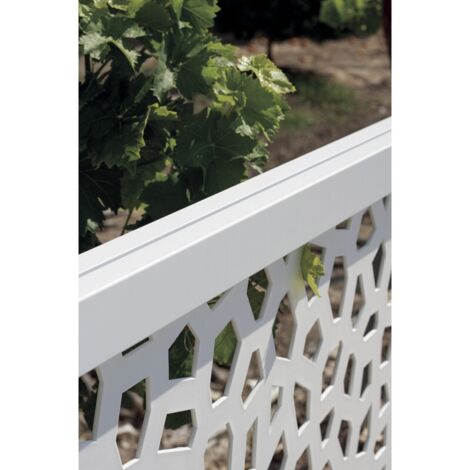 Nortene – Poteau pour clôture en aluminium 2,15 x 0,06 m – Peinture époxy blanche anti-corrosion – Installation rapide sans outil – Compatible panneaux MOSAÏC