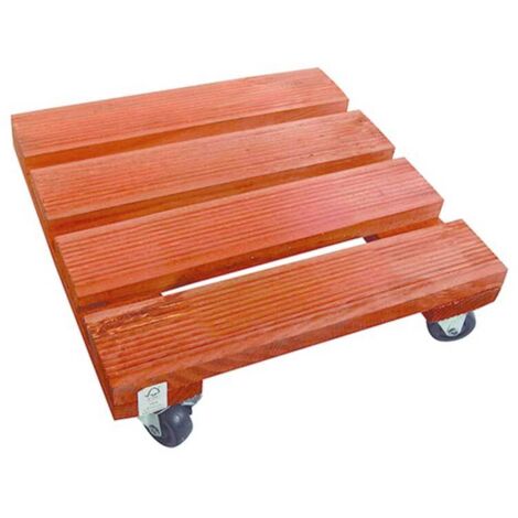 Support roulant en bois 0,30 x 0,30 m FLORA ROLL LASURE Nortene