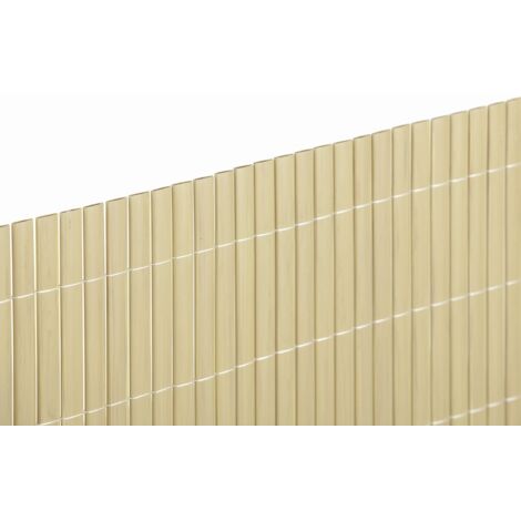 Nortene – Canisse PVC double face 1,5 x 3 m – Tiges de 20 mm – Occultation élevée – Résistante aux UV et intempéries – Couleur bambou (1/2)