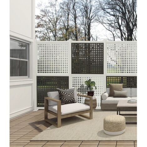 NORTENE Panneau décoratif Moon blanc - 1 m carré en résine polypropylène - fixé au mur