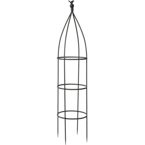 Nortene – Treillis en métal galbé Birdy Obelisk Ø 0,35 x 1,50 m – Acier – Pour soutenir les plantes grimpantes – Montage simple et rapide (1/3)