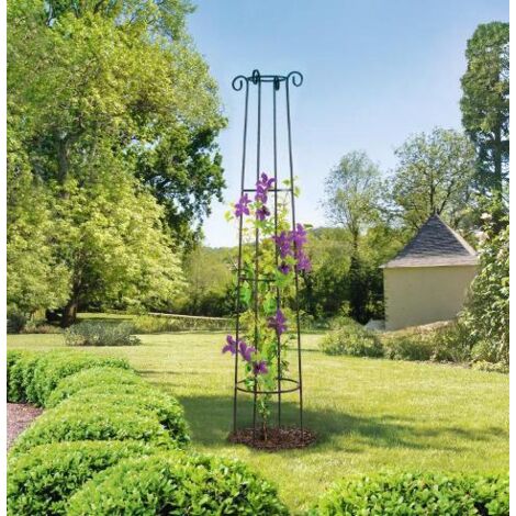 Nortene – Support décoratif obélisk 2 m – Pour plantes grimpantes – Système d’ancrage pour stabilité – Diamètre base 45 cm
