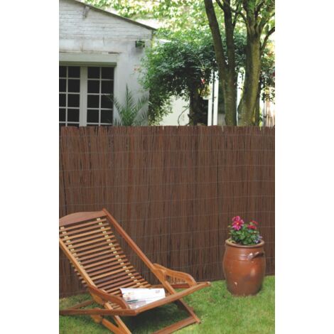 Nortene – Canisse en osier 80% occultant 2 x 3 m – Fil de fer galvanisé – Brise vue naturel pour espaces extérieurs