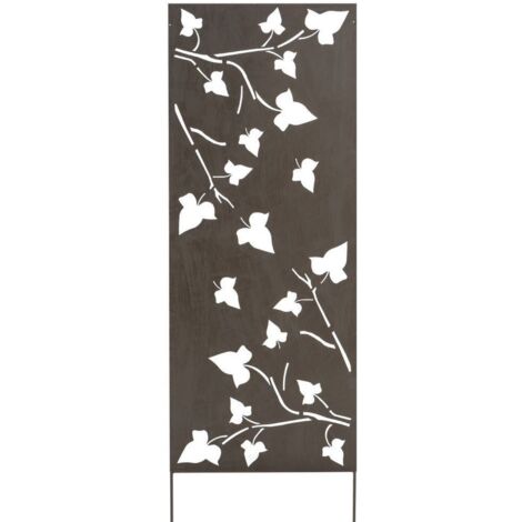 Nortene – Panneau décoratif mural en métal brun vieilli 0,60 x 1,50 m – Motifs ajourés pour plantes grimpantes – Installation facile sur mur ou sol