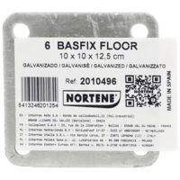 Nortene – Accessoire de fixation au sol BASFIX FLOOR – 1 unité – Pour sols durs – Matériau galvanisé – Dimensions 10 x 10 x 12,5 cm