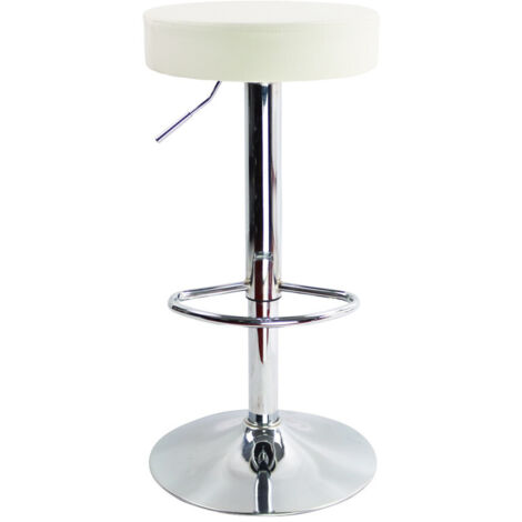 Tabouret de Bar Réglable en Hauteur Rotatif Spa Tabouret de Travail Tabouret de Bureau en Cuir synthétique Blanc - KKTONER