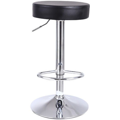 Tabouret de bar réglable en hauteur rotatif 360° – Cuir synthétique noir étanche – Hauteur 63-83 cm – Charge max 136 kg – Kktoner