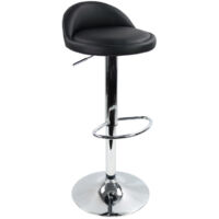 Tabouret de bar réglable en hauteur et rotatif – Cuir synthétique noir – Assise 37cm – Capacité 135kg – Poids 5,8kg – Kktoner