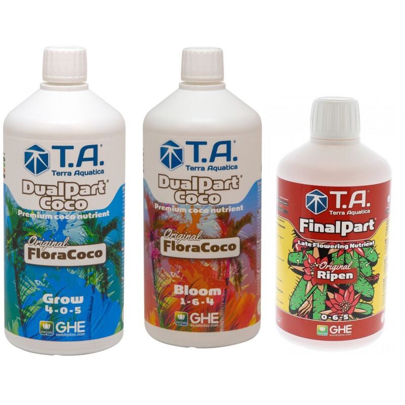 Kit Engrais Tripart Terra Aquatica Eau Dure - 3 X 1 L (Micro, Grow, Bloom) Pour Hydroponie Et Culture Terre/coco