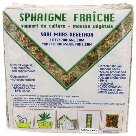 Sphaigne Fraîche Compressée 5L / 425g – Mousse Naturelle Pour Orchidées, Boutures, Terrariums & Plantes Tropicales
