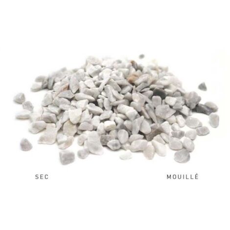Gravier décoratif concassé blanc Carrare 8/12 mm – Sac de 10 kg – Résistant et drainant pour aménagements extérieurs et intérieurs – Secret Vert (1/2)
