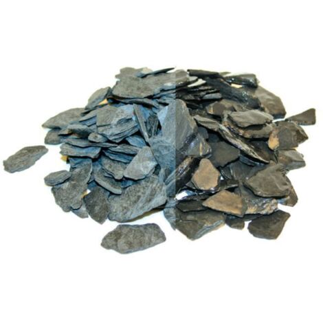 Paillis d'ardoises bleu noir 10-40 mm – 20 kg – 13L – Matériau naturel durable pour paillage décoratif – Limite évaporation et mauvaises herbes – Secret Vert