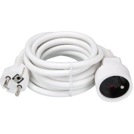 Perel Rallonge, H05VV-F 3G1.5, 3 m, 16 A/230 V, 3500 W, type E/F, usage intérieur, PVC, blanc (1/6)