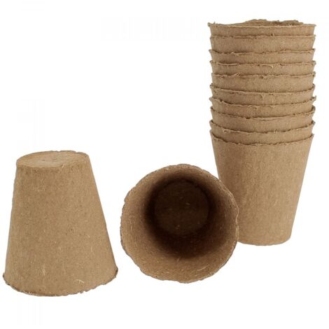 Lot de 12 godets en fibre de diamètre 8cm unitaire (1/3)