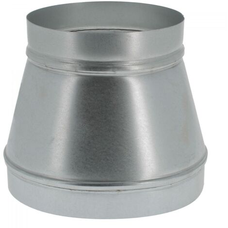 Vents – Raccord réducteur en acier galvanisé 200/150 – Réduction symétrique pour tuyaux – Longueur 172 mm – Connexion durable et résistante