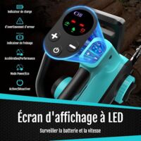 YARDCARE Tronçonneuse Sans Fil 12 Pouces 18V - Moteur Brushless Puissant, Batterie 4Ah, Écran LED, Tension Sans Outil, Lubrification Auto - Coupe Rapide Et Propre