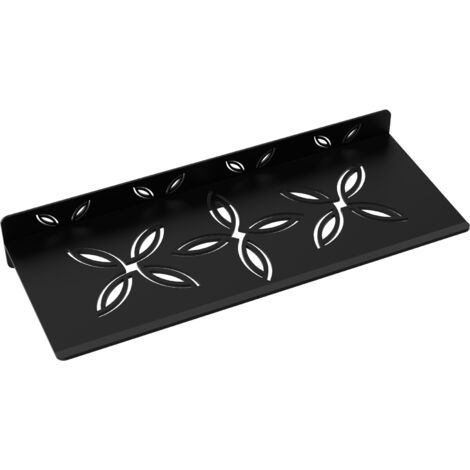 Tablette murale de douche en inox Triple Floral - Noir mat (1/2)