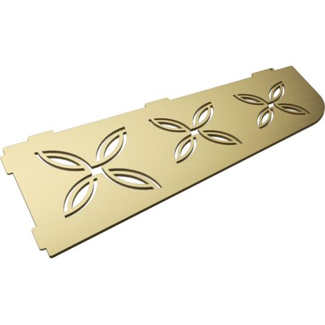 Tablette d'angle murale de douche en inox Triple Floral L.305mm - Or brossé