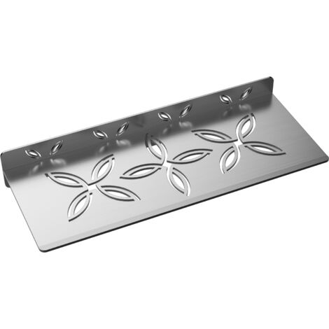 Tablette murale de douche en inox Triple Floral - Acier brossé