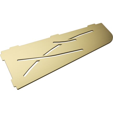 Tablette d'angle murale de douche en inox – Longueur 305 mm – Épaisseur 3 mm – Finition or brossé – Fixation murale discrète – MCM