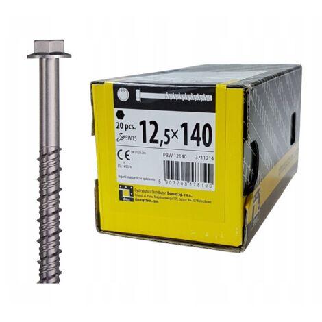 Boîte de 20 vis d'ancrage béton 12,5 x 140
