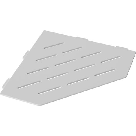 Tablette d'angle murale de douche en inox 195mm – Épaisseur 3mm – Finition blanc mat – Résistante à l'humidité – MCM
