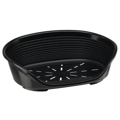 Ferplast – Corbeille pour chien Siesta Deluxe taille 2 – 49x36x17,5 cm – Plastique noir – Confort optimal pour animaux de taille moyenne