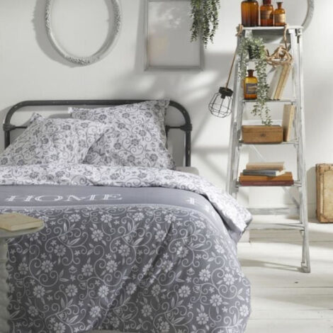 Parure de lit fleurie 240x260 cm – 100% coton – Motifs intemporels – Lavable en machine à 40°C – Housse avec fente passe-main – Today (1/5)