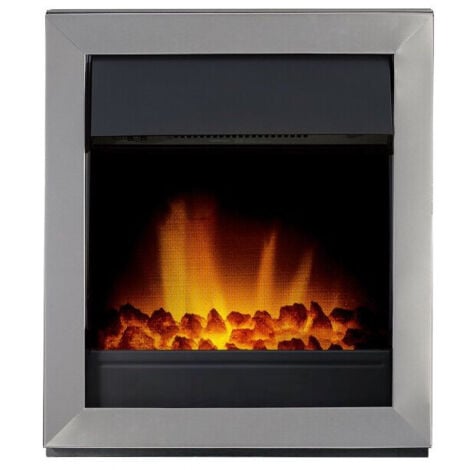 Adam Vancouver Electric Fire in Brushed Steel