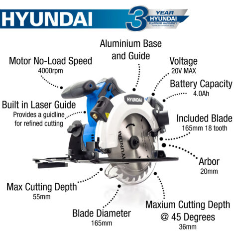 Evolution Cordless R165CCS-Li 6-1/2 in Circular Saw 20V Li-ion EXT Inc Multi-Material Blade with Charger & 4Ah Battery