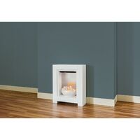 Adam Monet Fireplace Suite in Pure White with Electric Fire, 23 Inch