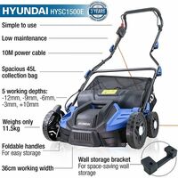 Electric Lawn Scarifier Aerator Lawn Rake Hyundai HYSC1500E , 230V