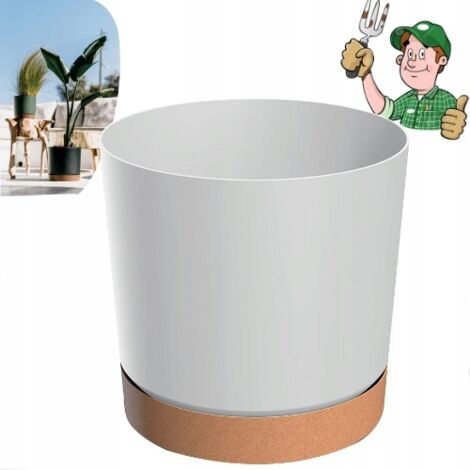 Pot de Fleurs avec Soucoupe - Blanc - Design Moderne - Idéal pour Intérieur et Extérieur