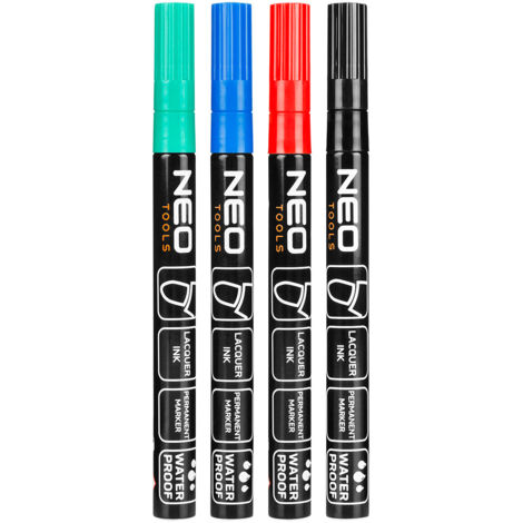 Marqueur de construction permanent - 4 couleurs - Résistant à l'eau - Précis et durable (1/5)