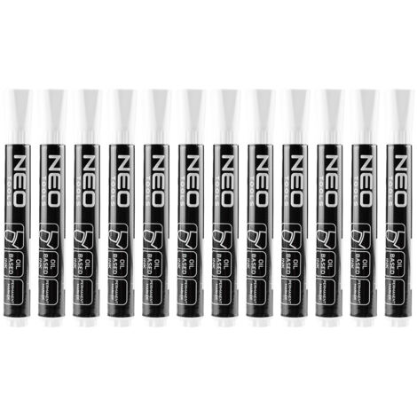 Marqueur de construction, blanc, permanent, imperméable, à base d'huile, multiple de 12 pcs.