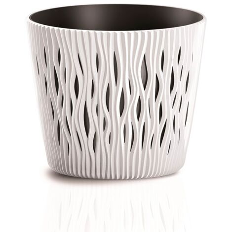 Pot de Fleurs DSR220-S449 - Blanc - Design Épuré - Idéal Intérieur et Terrasse (1/5)