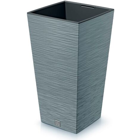Pot de fleurs avec reserve d´eau 29x29x55cm gris galet - FURU (1/5)