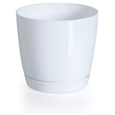 Pot de fleurs Coubi DUOP280-S449 - Blanc - Durable et Élégant - Avec Soucoupe