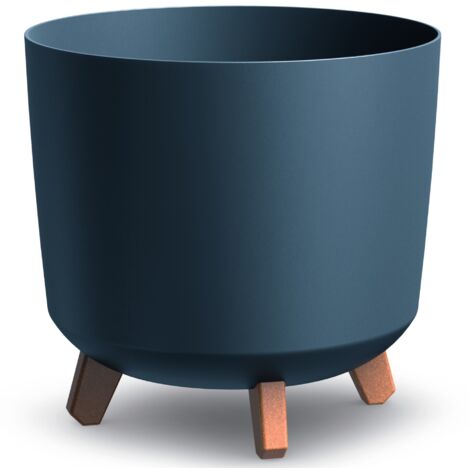 Pot de Fleurs Rond DGTL300L-S433 - Anthracite - Design Moderne - Sur Pieds Élégants