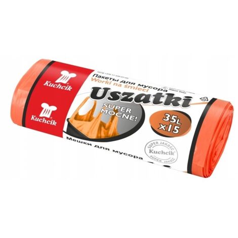 Sacs poubelle ultra-résistants - 35 L - Orange - Lot de 15 - Pratiques et durables
