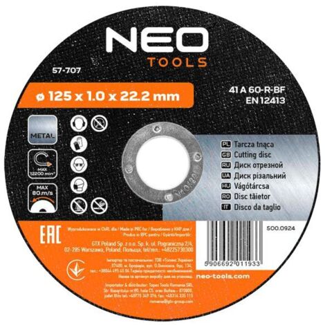 25 Disques à Tronçonner Métal 125mm – Merryland, Oxyde D'aluminium, 13300 Tr/min