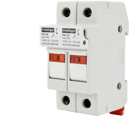 Porte-fusible bipolaire - 10 x 38 mm - 1000 V CC - 32 A - Schellinger A13-fhc-2p-dc1000-32 (1/5)