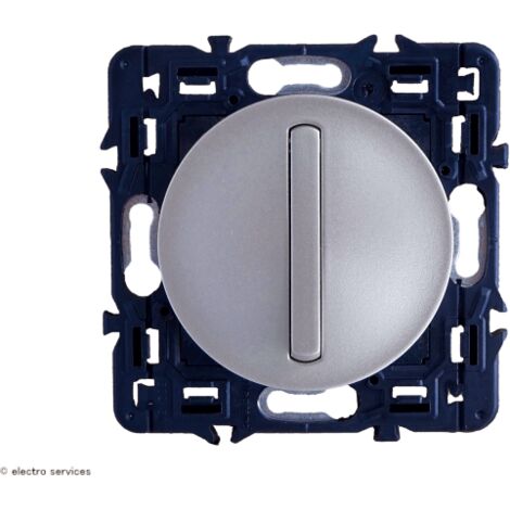 Legrand – Interrupteur va-et-vient doigt étroit Céliane Soft 10A – Finition titane – Encastré pour éclairage et volets roulants – Compatible plaques Céliane