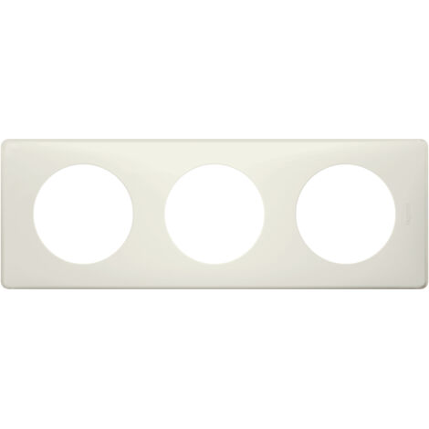 Legrand – Plaque Céliane 3 postes – Finition poudré craie – Montage horizontal ou vertical – Compatible anciennes boîtes d'encastrement